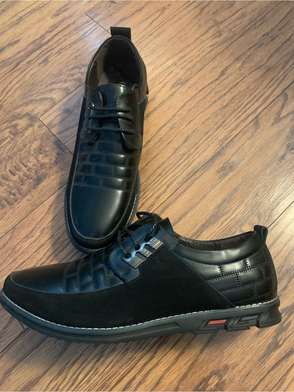 Gatsby Men's Black Leather Lace-Up Comfort Oxfords - Picture 2 of 3